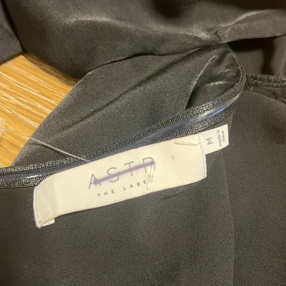 ASTR The Label Cinched Halter Tie Midi dress women size M black dress